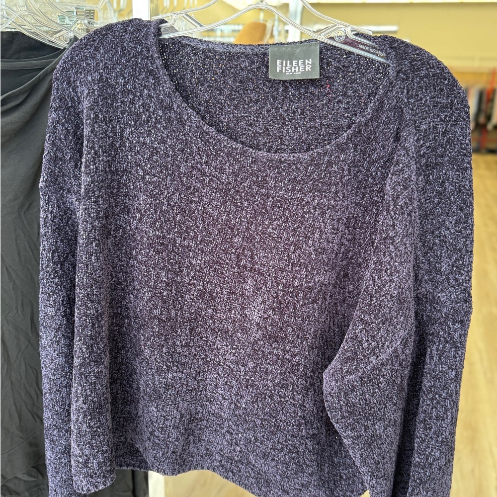 Eileen Fisher Purple Crewneck Sweater
